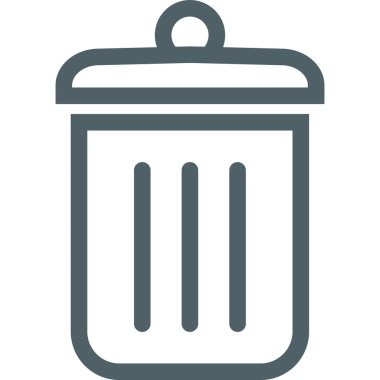 Çevreyi temiz tutmak için çöp tenekesi, çöp kutusu simgesi, teknoloji aygıtlarının silme düğmesi