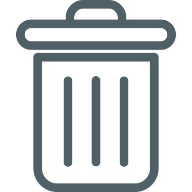 Çevreyi temiz tutmak için çöp tenekesi, çöp kutusu simgesi, teknoloji aygıtlarının silme düğmesi