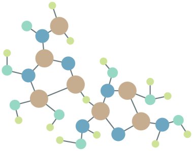 Bilim ve araştırma. Molekülün moleküler yapısı. Atomun beyaz zemin üzerindeki moleküler yapısı.