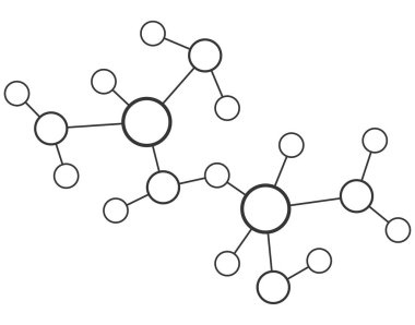 Bilim ve araştırma. Molekülün moleküler yapısı. Atomun beyaz zemin üzerindeki moleküler yapısı