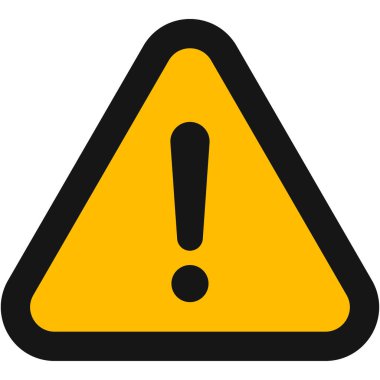 Beyaz zemin üzerinde ünlem işareti olan uyarı işareti. Tehlikenin farkına varmak için tehlike uyarısı simgesi