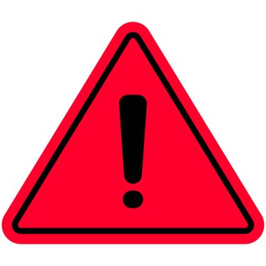 Beyaz zemin üzerinde ünlem işareti olan uyarı işareti. Tehlikenin farkına varmak için tehlike uyarısı simgesi