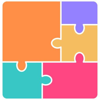 Yapboz oyunu, zekanın yaratıcı fikri, iş ortaklığı, kombinasyon işareti.