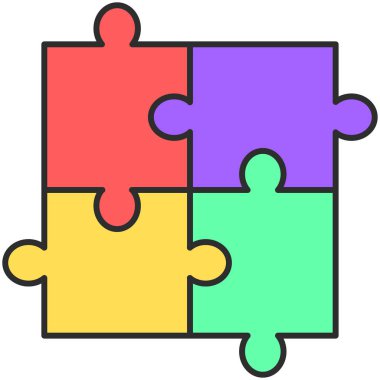 Yapboz oyunu, zekanın yaratıcı fikri, iş ortaklığı, kombinasyon işareti.