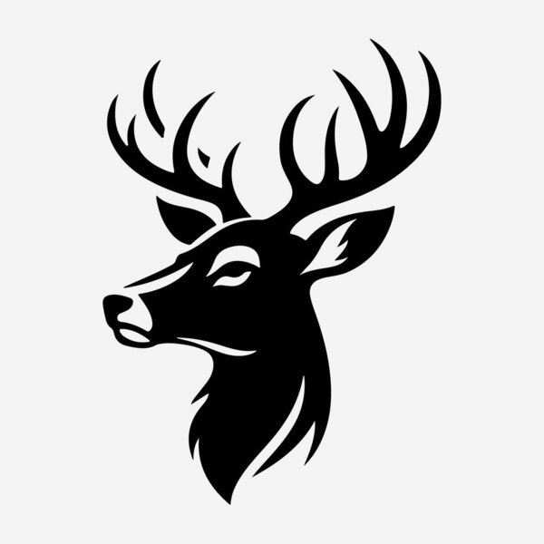 Логотип векторной тени оленя 