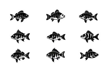 Beyaz Arkaplan için Minimalist Kedi Balığı Silüeti Vektör Sanatı