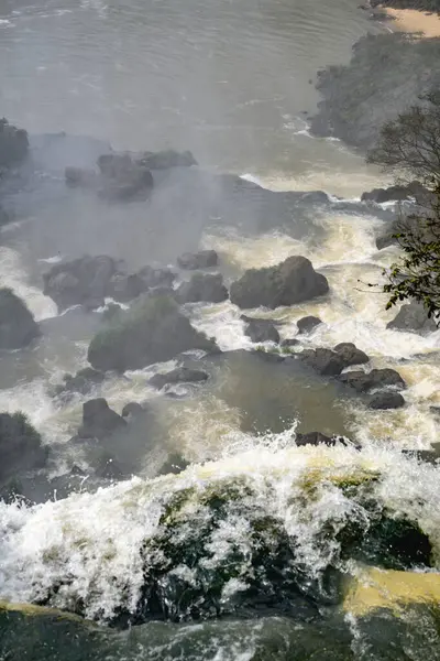 Stock image Iguazu waterfalls in overcast weather. High quality photo