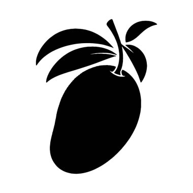 Beyaz arkaplanda mango silueti