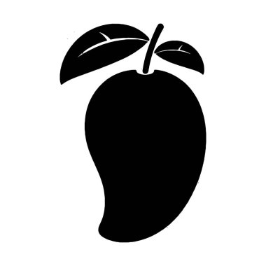 Beyaz arkaplanda mango silueti