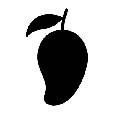 Beyaz arkaplanda mango silueti