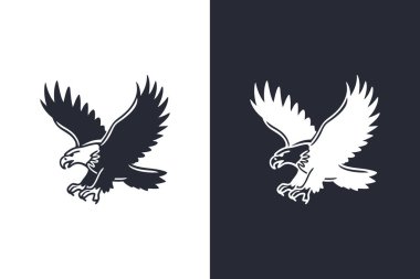 Kanatlı uçan kartal logo vektör çizimi