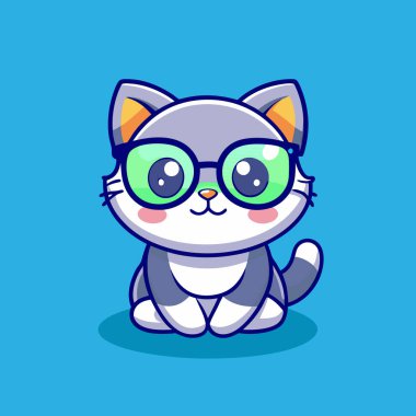 vektör çizimi şirin kedi çizgi film karakteri