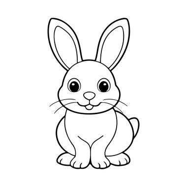 Vector illustration of cartoon cute rabbit - Coloring book for kids
