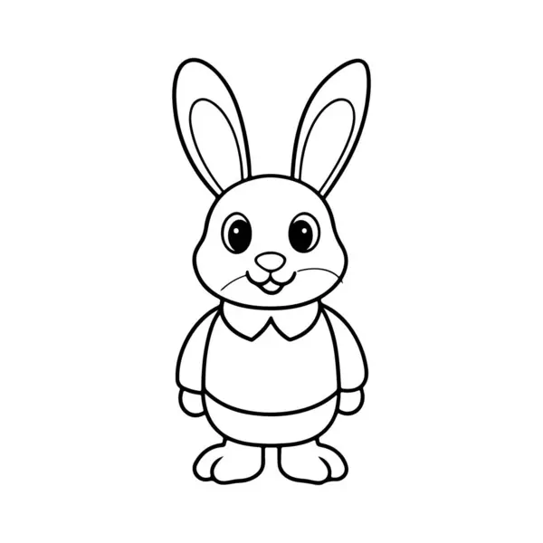 Vector illustration of cartoon cute rabbit - Coloring book for kids