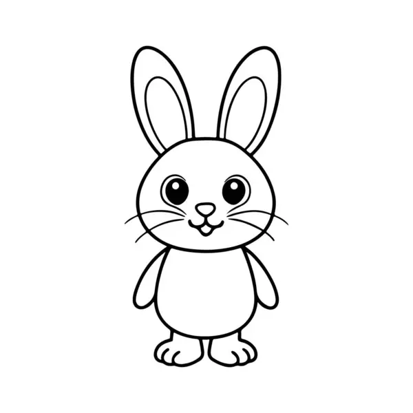 Vector illustration of cartoon cute rabbit - Coloring book for kids
