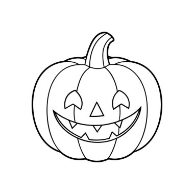 Cadılar Bayramı kabak boyama kitabı vektör çizimi