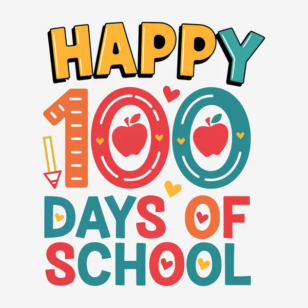 stock vector 100 Days of School Typography Logo18