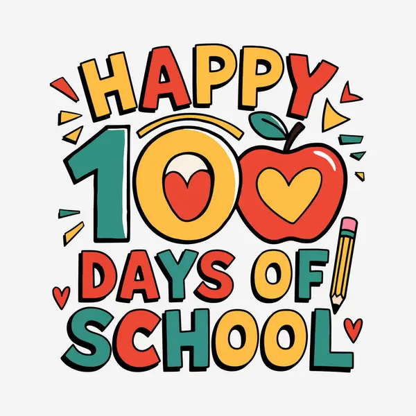 stock vector 100 Days of School Typography Logo02