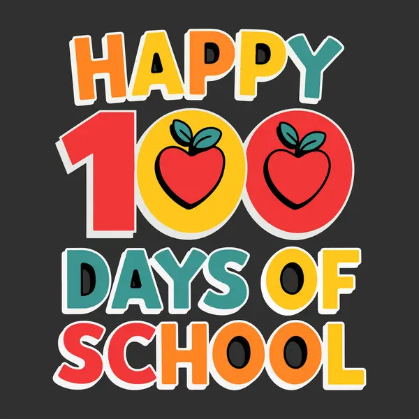 stock vector 100 Days of School Typography Logo01