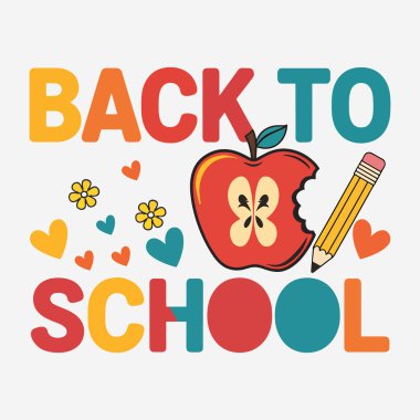 Back to School typography back to school art school logo  Personalize t-shirts, mugs, Wall Canvas, tote bags, and more clipart