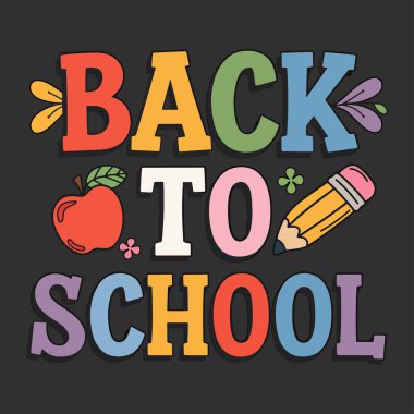 Back to School typography back to school art school logo  Personalize t-shirts, mugs, Wall Canvas, tote bags, and more clipart