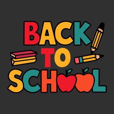 Back to School typography back to school art school logo  Personalize t-shirts, mugs, Wall Canvas, tote bags, and more clipart