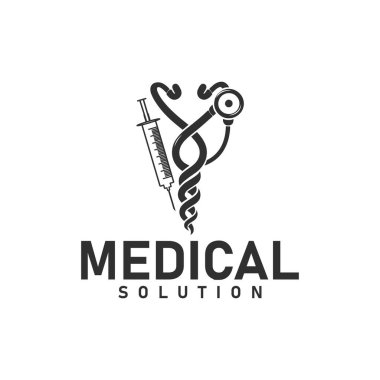 Tıbbi logo steteskop logosu sağlık hizmeti logosu Monogram Logosu