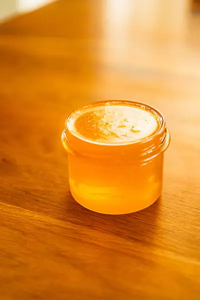 Stock image Honey Jar with Delicious Golden Bee Honey