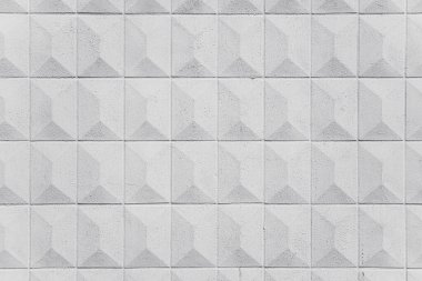 Beyaz Çokgen Desenli Duvar Dokusu