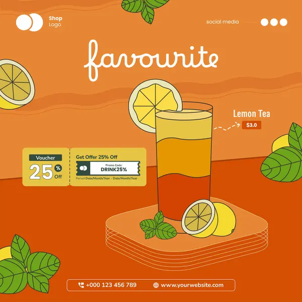 Restoran ve ecommerce promosyonu için menü sosyal medya şablonu iç
