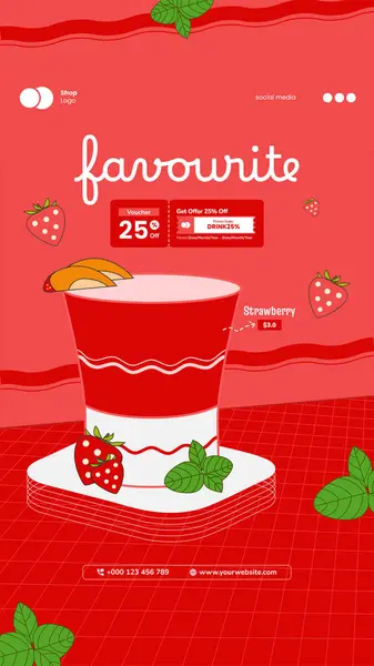 Lokanta ve ecommerce promosyonu için Potrait içecek menüsü sosyal medya şablonu