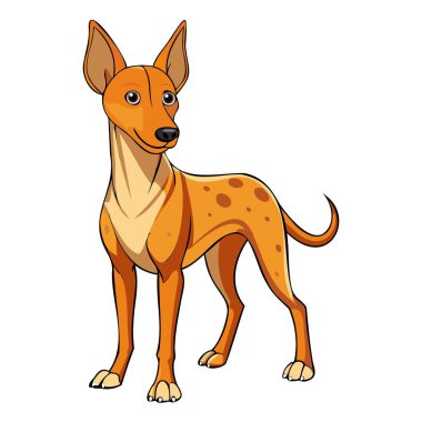 Afrikanis köpek vektör illüstrasyonu çizgi film tarzında beyaz arkaplan üzerinde izole.