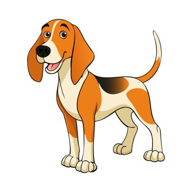 Artois Hound köpek vektör çizimi karikatür biçiminde beyaz arkaplanda izole edildi