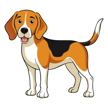 Beagle-Harrier Dog cins vektör çizimi karikatür tarzında beyaz arkaplanda izole edildi.