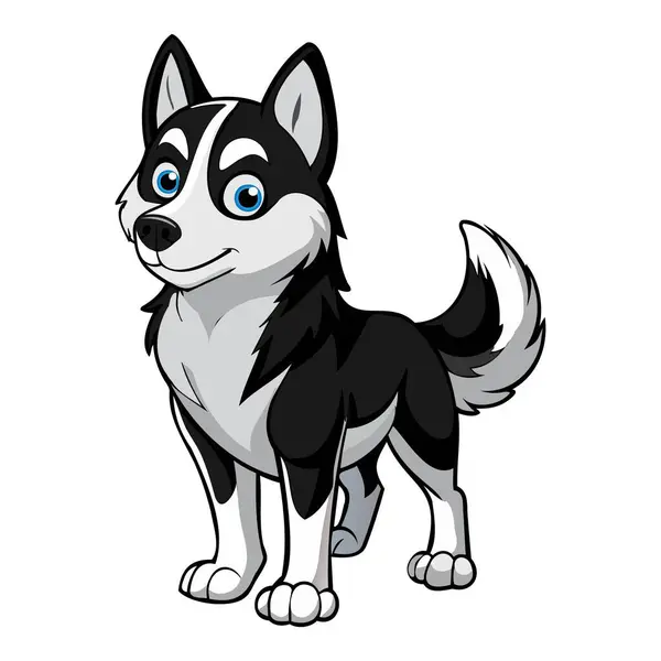 Stock vector Alaskan Klee Kai vector illustration isolated on white background in cartoon style.