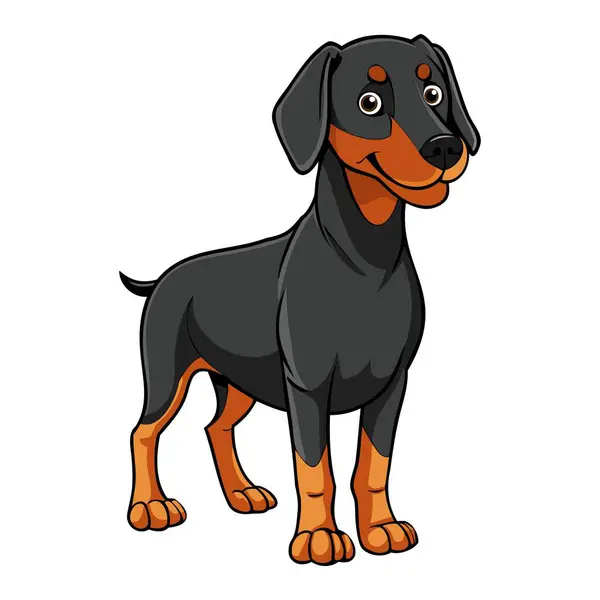 Stock vector Austrian Black and Tan Hound dog vector illustration isolated on white background in cartoon style.