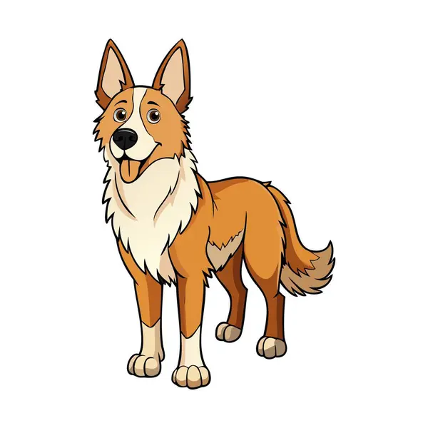 stock vector Basque Shepherd Dog breed vector illustration isolated on white background in cartoon style.