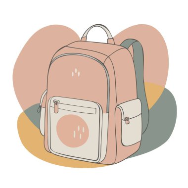 Okul çantası beyaz arka planda izole edilmiş. vektör illüstrasyonu.