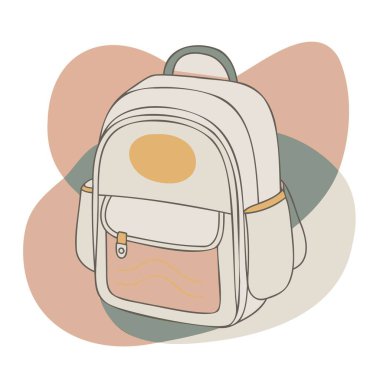 Okul çantası beyaz arka planda izole edilmiş. vektör illüstrasyonu.