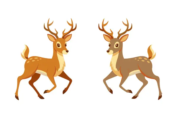 stock vector vector sika deer, axis deer, samba deer isolated on white background