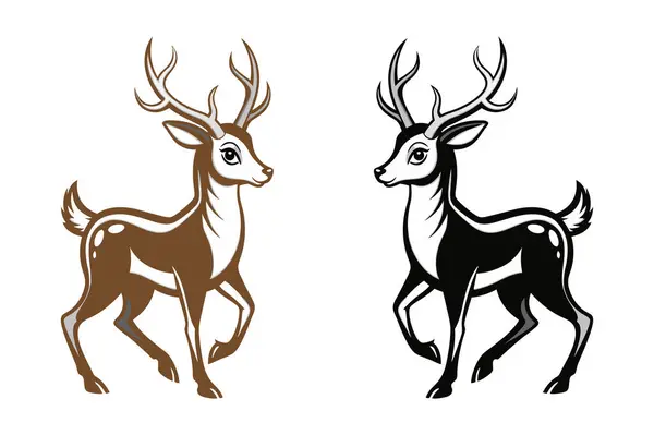 stock vector vector sika deer, axis deer, samba deer isolated on white background