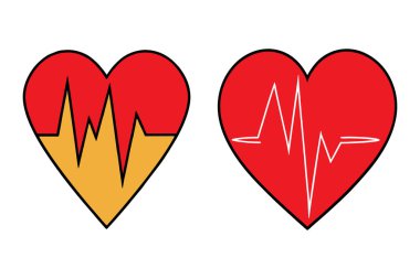 Kalp, aşk, romantizm ya da sevgililer günü kırmızı kalp. Kalp vektör simgeleri.
