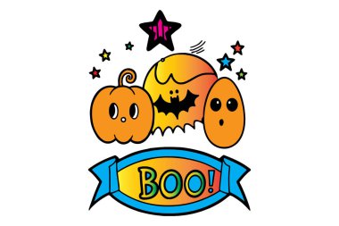 Halloween T-shirt logo vektörü