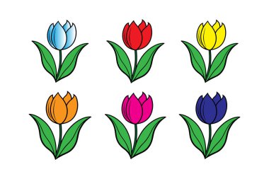Lale çiçeği seti vektörü