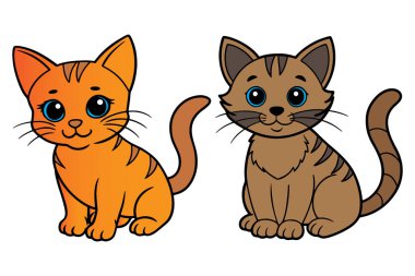 sevimli kedi vektör çizim sanat