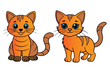 sevimli kedi vektör çizim sanat
