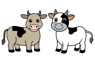 Şirin inek vektör çizimi sanatı