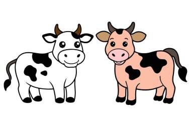 Şirin inek vektör çizimi sanatı