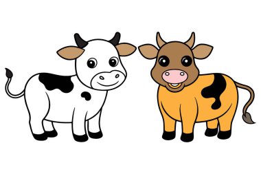 Şirin inek vektör çizimi sanatı