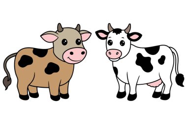 Şirin inek vektör çizimi sanatı